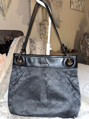 Coach Ashley Lurex Signature Charcoal F-17680